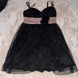 A. Byer Black Dress with Pink Accent